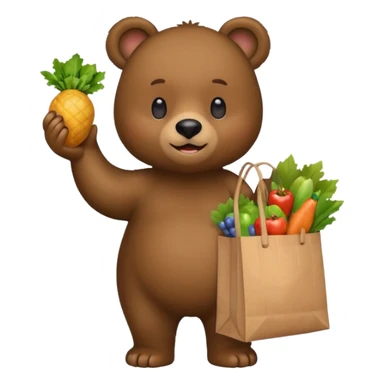 iphone bear emoji with grocery sticker