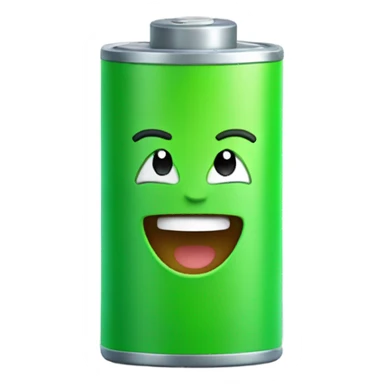 Green battery smiling closed mouth sticker