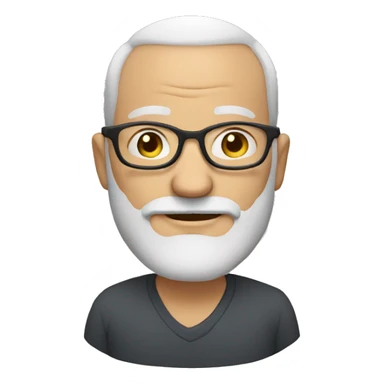 middle aged bald guy with a graying beard and glasses sticker