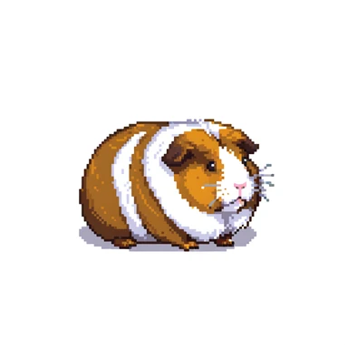cute guinea pig with fluffy fur sticker