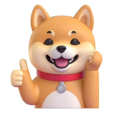 shiba inu showing thumbs up sticker
