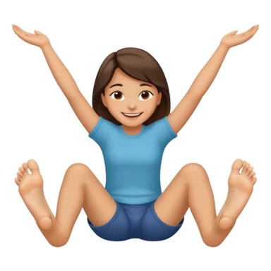 Smiling laying on floor feet dangling hands on cheeks sticker