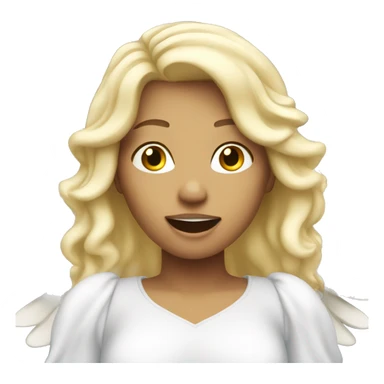 White blonde Angel singing sticker