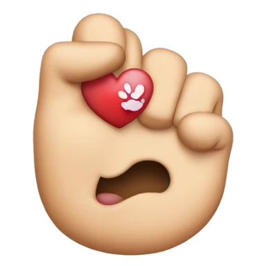 Kiss emoji with peace hand sticker