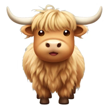 Kawaii highland cow with bows  sticker