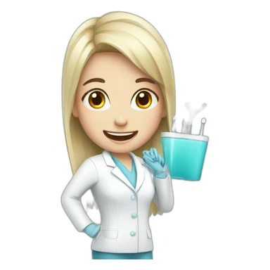 Smart dentist girl sticker