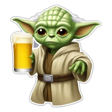 Yoda drink à beer sticker