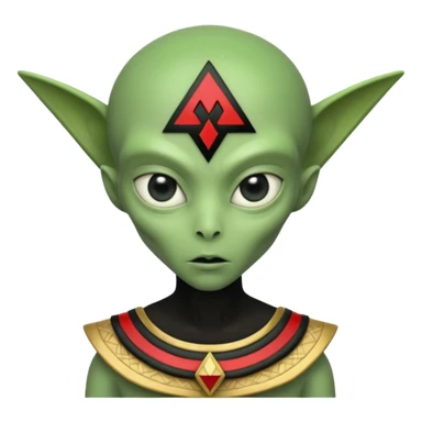 alien, wearing egypt nazi custome, half body sticker