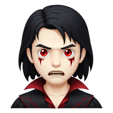 sad face vampire boy long hair
 sticker