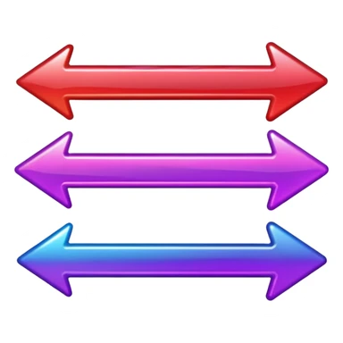 color gradient between red and purple glitter arrow left sticker