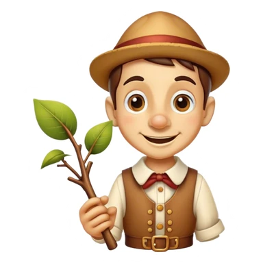 Pinnochio with a branch nose  sticker