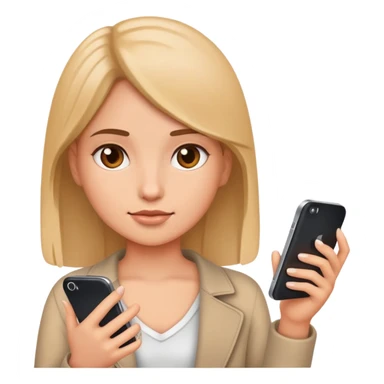 Girl with phone sticker