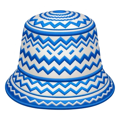 Khiva style doppa hat with zigzag patterns and blue details sticker