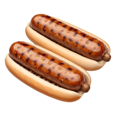 Cinematic Realistic Cevapi Dish Emoji, depicted as small, grilled minced meat sausages with a charred exterior rendered with lifelike textures and warm, savory lighting. sticker