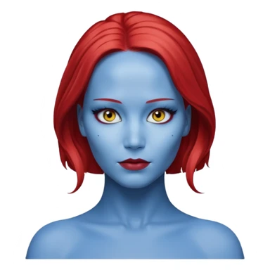 jennifer lawrence x-men mystique red sleek back hair yellow eye  sticker