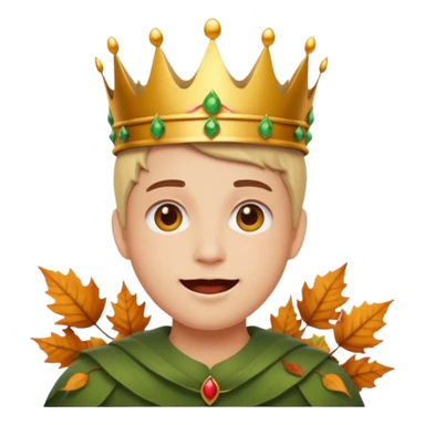 fall ecstatic emoticon artsy slightly creepy crown of leaves but make the base a normal emoji sticker