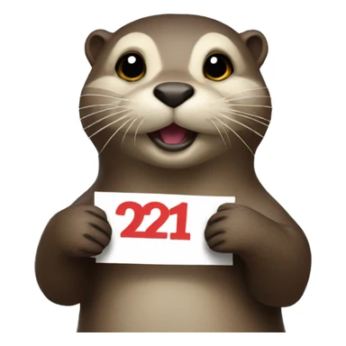 otter holding a sign that says 27 DAYS sticker