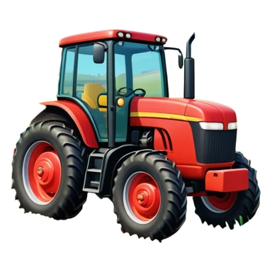 An icon showing close-up tractor in a colorful rural landscape, inspired by Farming Simulator 23. The design features vibrant fields, barns, and crops under a bright sky, with tractors working the land. The peaceful and immersive farming environment is highlighted with a transparent background sticker