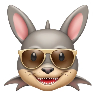 Bad Bunny fused with a shark emoji sticker