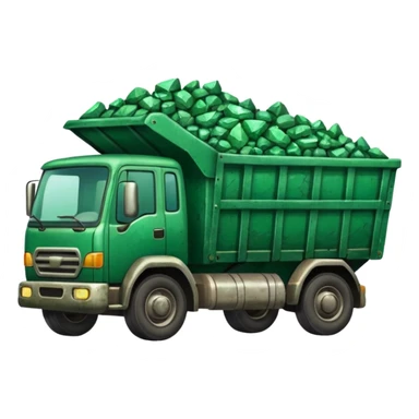 green truck with emrarld ore sticker