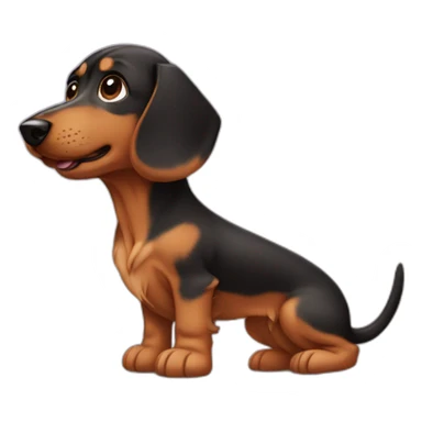 puppy teckel with long dark hair sticker