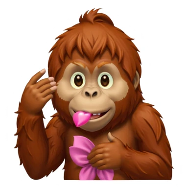 orangutang blowing kiss sticker