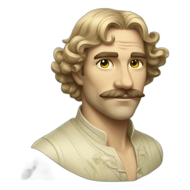 handsom man art nouveau sticker