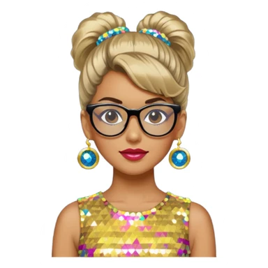 80'S DICO GIRL WITH GLASSES sticker