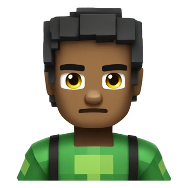 minecraft boy in green clothes, he is angry sticker