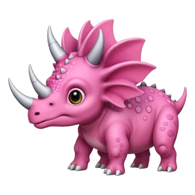 Triceratops cute pink 2d sticker