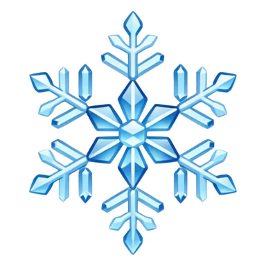 snowflake, symmetrical, icy blue sticker
