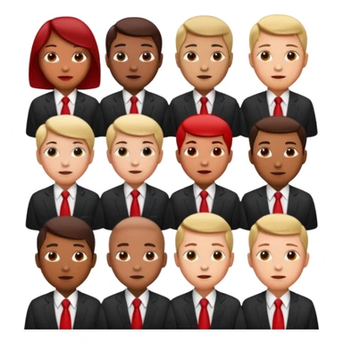 people with red tie sticker