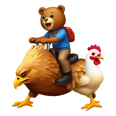 Bear riding a chicken sticker