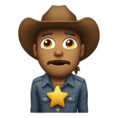 Sad cowboy emoji saluting sticker