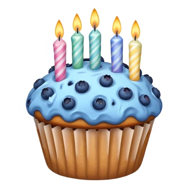 Blueberry Muffin celebrating birthday. Make sure it actually looks like a muffin with candles  sticker