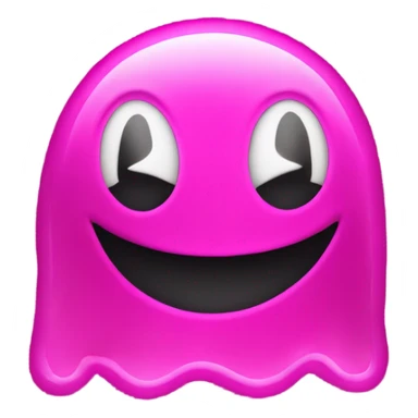 Neon pink Pac-Man ghost sticker