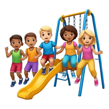 Kinderspielsplatz mit spielenden Kinder sticker