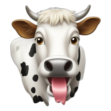 Vache avec une bière sticker