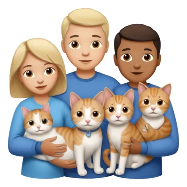 Un bebé Un niño de 10 años y papá y mamá tambien un gato y un perro todos son parte de la familia sticker