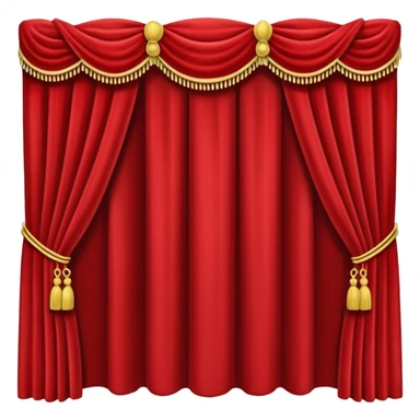Simple, opened red curtains with black background  sticker