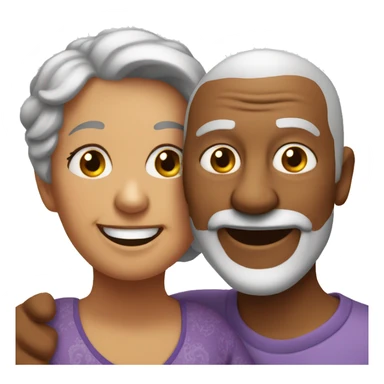 two grandparents smiling to each other  sticker