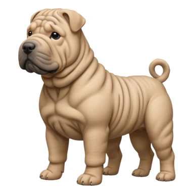Grey shar pei standing sticker