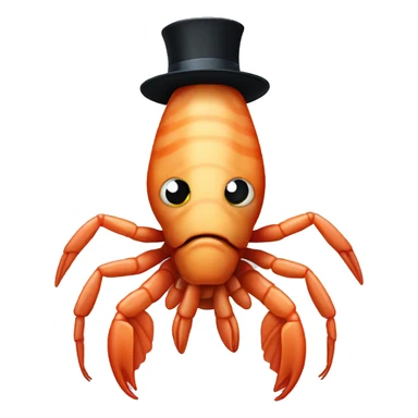 Shrimp wearing a top hat sticker