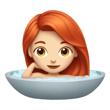 Red hair girl in spa relaxing  sticker