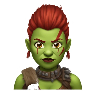 Berserker orc woman with red beard & red mohican sticker