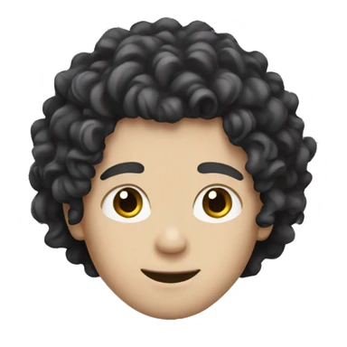 white boy with curly black long hair sticker