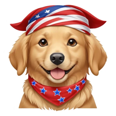 Patriotic golden retriever  sticker
