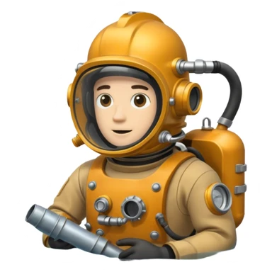 Buceador comercial trabajando, soldando una estructura metalica bajo agua sticker