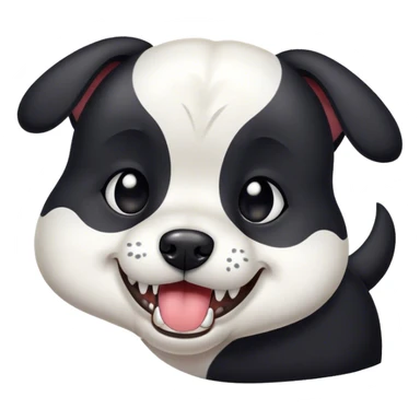 Black and white dog with broken tooth sticker