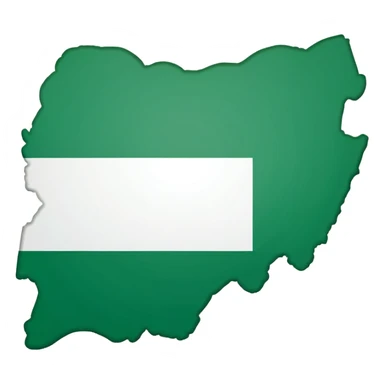 "Nigeria outline filled with the Nigerian flag colors, green-white-green, simple and bold, vector-style, clean and vibrant." sticker